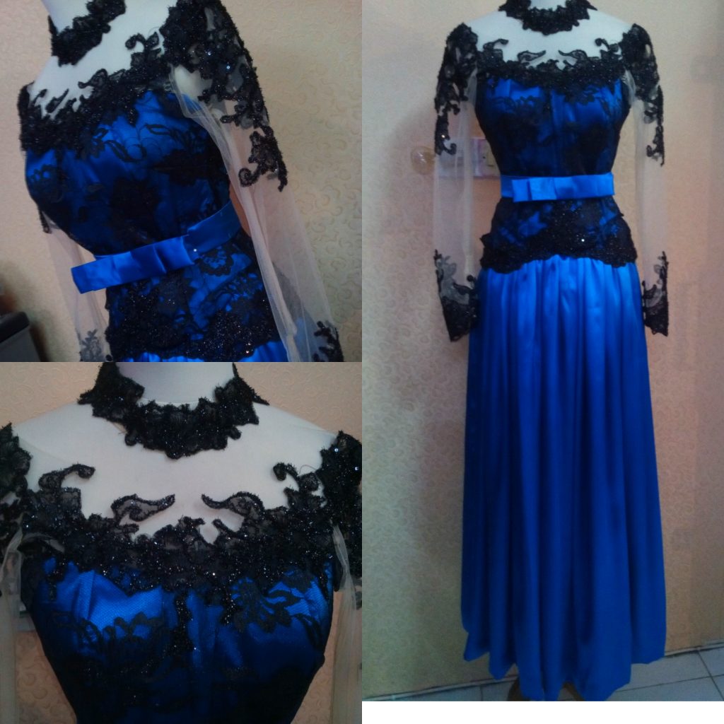 Kebaya Hitam Bustier Biru Dengan Rok Tutu