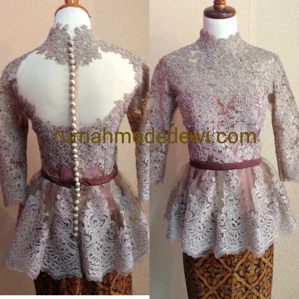 Kebaya Peplum Depan Dan Belakang Coklat