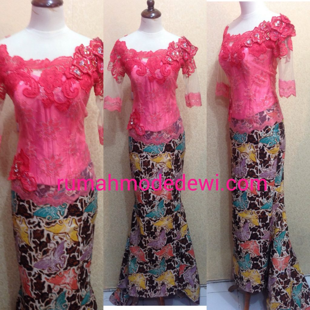 Kebaya Sabrina Warna Peach Rok Duyung