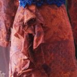 dress batik syabo dengan korsase biru