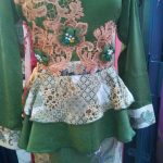 Dress Sepan Panjang Peplum Aplikasi Bunga