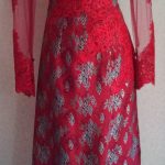 Dress Batik Merah Dengan Bordir Full