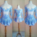 Kebaya Biru Muda Peplum Belakang Kerah Lebar