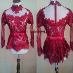 Kebaya Merah Maroon Peplum Obi Pita