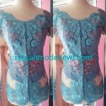 Kebaya Biru Tosca Kerah Sabrina