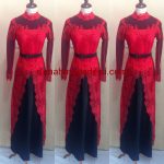 Kebaya Panjang Muslim Merah Hitam