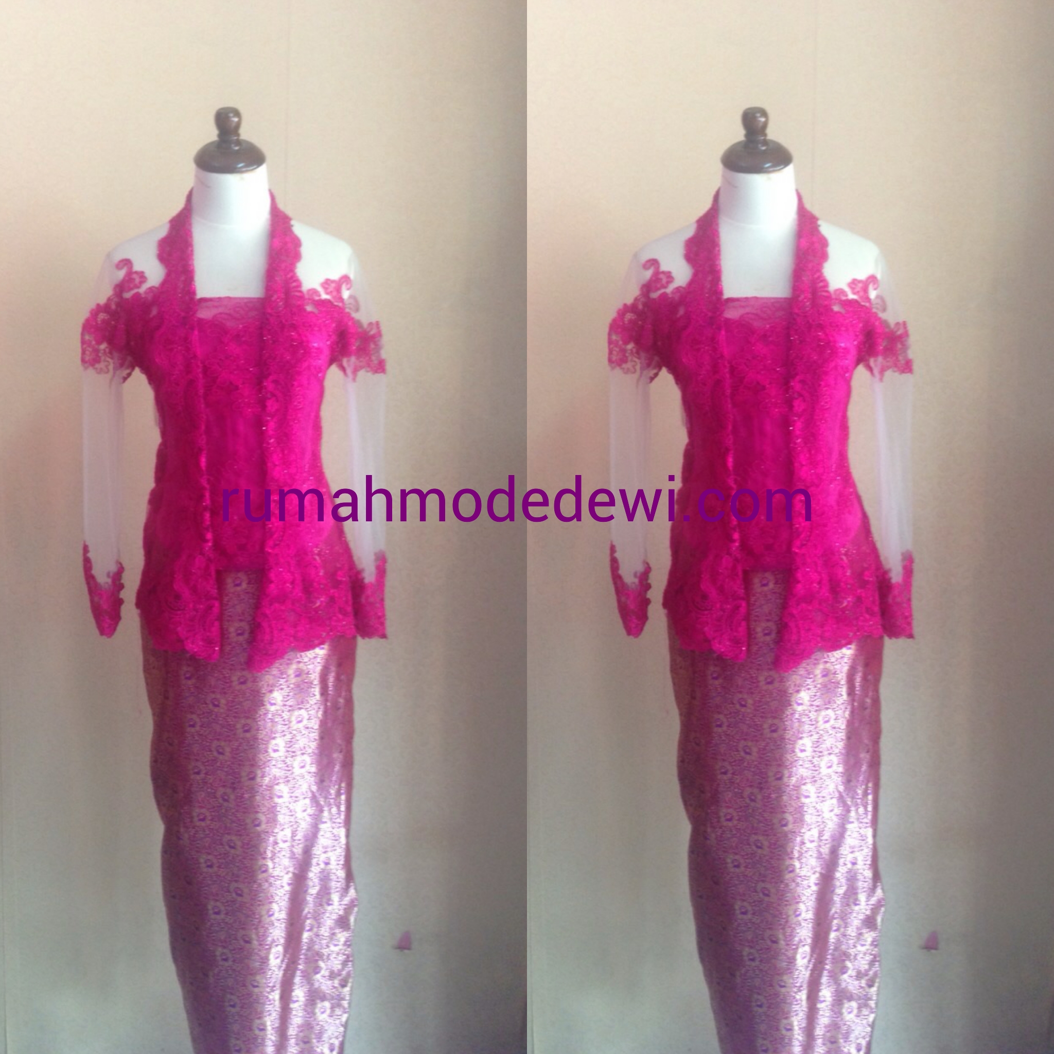 Kebaya Kartini Warna Pink Fanta