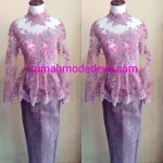 Kebaya Peplum Warna Pink Magenta