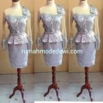 Dress Silver Asimetris Peplum Rok Sepan