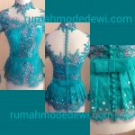 Kebaya Wisuda Peplum Warna Tosca Payet