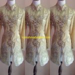 Kebaya Muslim Warna Emas Payet