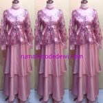 Dress Gamis Pink Layer Tiga Susun