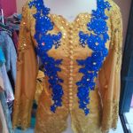 Kebaya Muslim Kuning Kombinasi Biru Elektrik Full