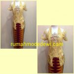 Kebaya Kutubaru Kuning Lengan Pendek Rok Rangrang