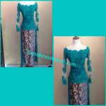 Kebaya Hijau Toska Kerah Sabrina Brocade